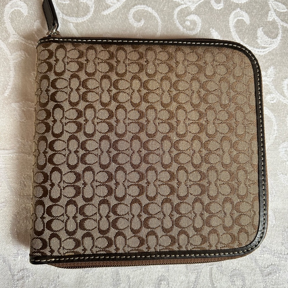 Coach Brown monogram canvas CD/DVD case